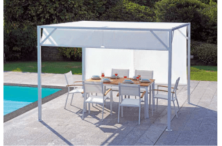 Pergola à toit coulissant en acier 3X3 - Mon Jardin Cosy