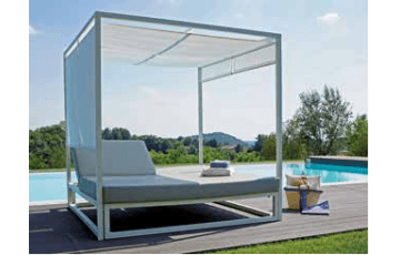 Lit de jardin balinaise multi-positions 2 personne en aluminium - Mon Jardin Cosy