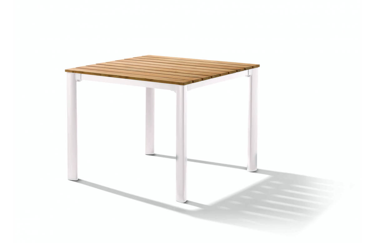 Table de jardin 2 personnes en aluminium et plateau en teck certifié FSC - Sieger