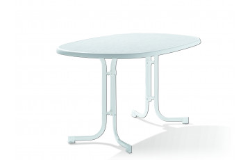 Table de jardin bords arrondis pliante 4 personnes pieds Tulipe plateau Mecalit-pro - Sieger