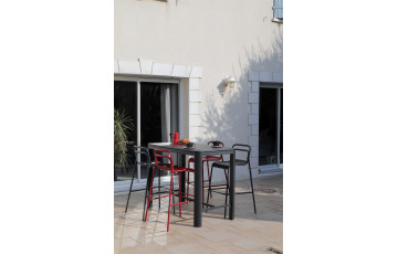 Ensemble table et chaises empilables en aluminium 4 personnes - Eos - ProLoisirs