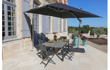 Parasol de jardin carré déporté inclinable 300X300 en aluminium et polyester - ProLoisirs