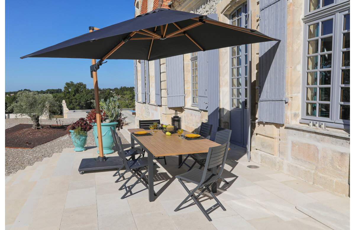 Parasol de jardin carré déporté inclinable 300X300 en aluminium et polyester - ProLoisirs Parasol de jardin carré déporté inclinable 300X300 en aluminium et polyester - ProLoisirs