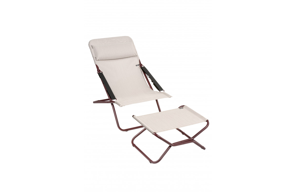 Bain de soleil pliant multi-positions 3 en 1 : fauteuil transat chilienne Transabed Lafuma Mobilier
