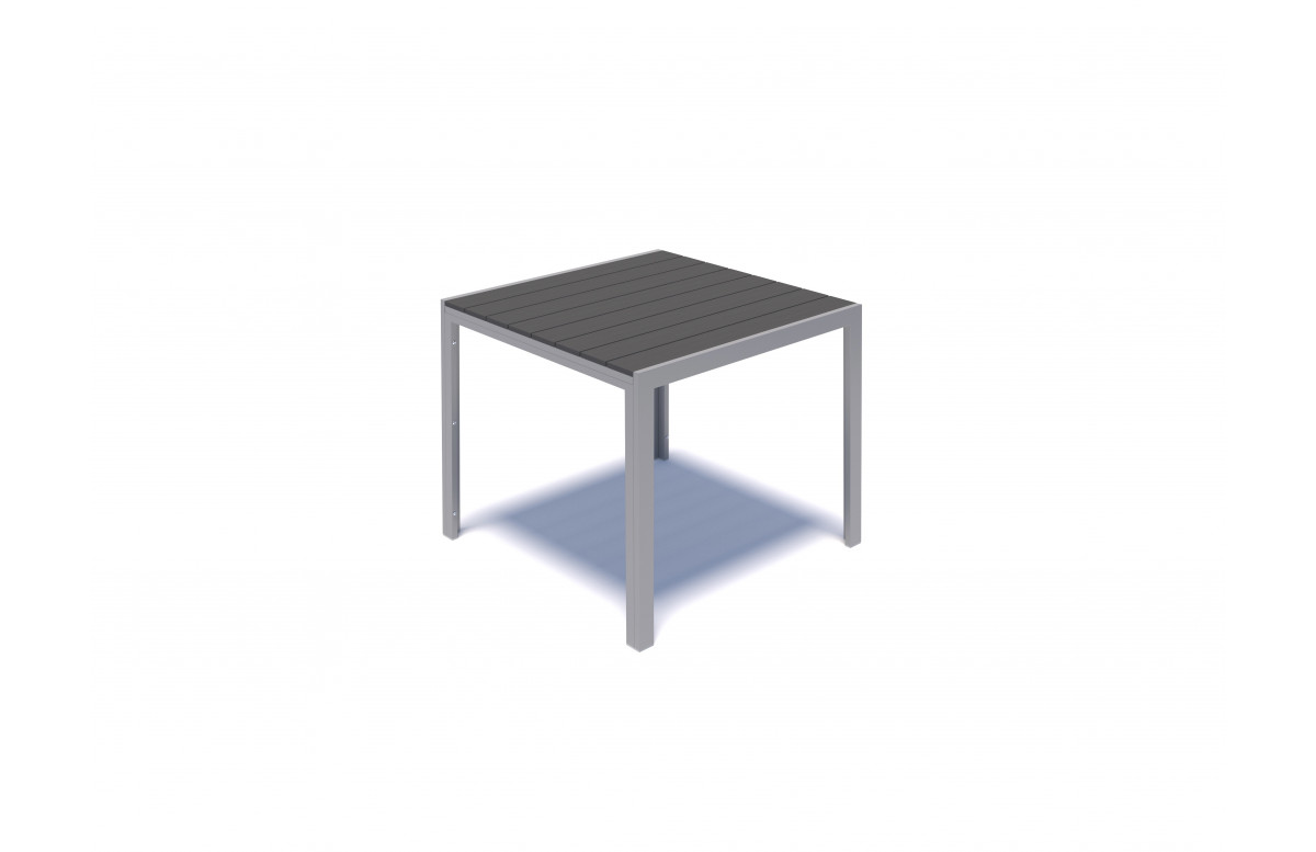 Table carrée Algo 4 personnes en aluminium et plateau en polywood - Hemisphere Editions