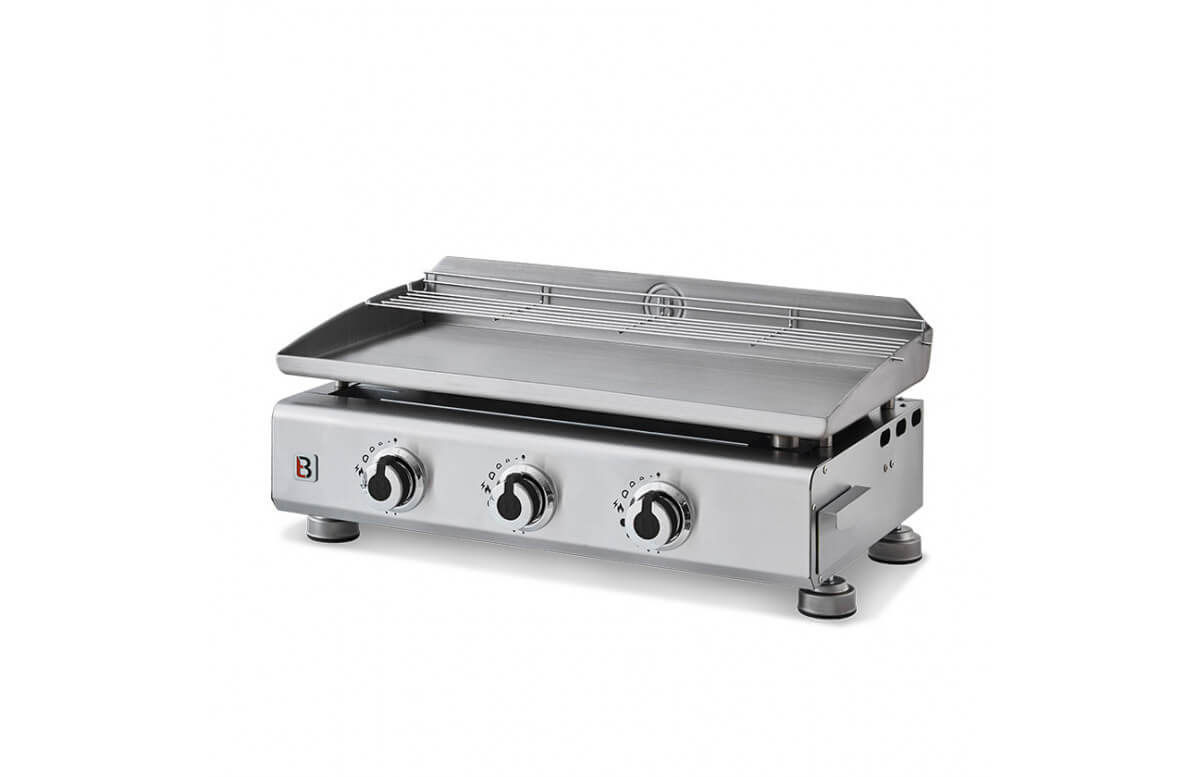 Plancha gaz SILVIA II G 3 feux inox Brasero