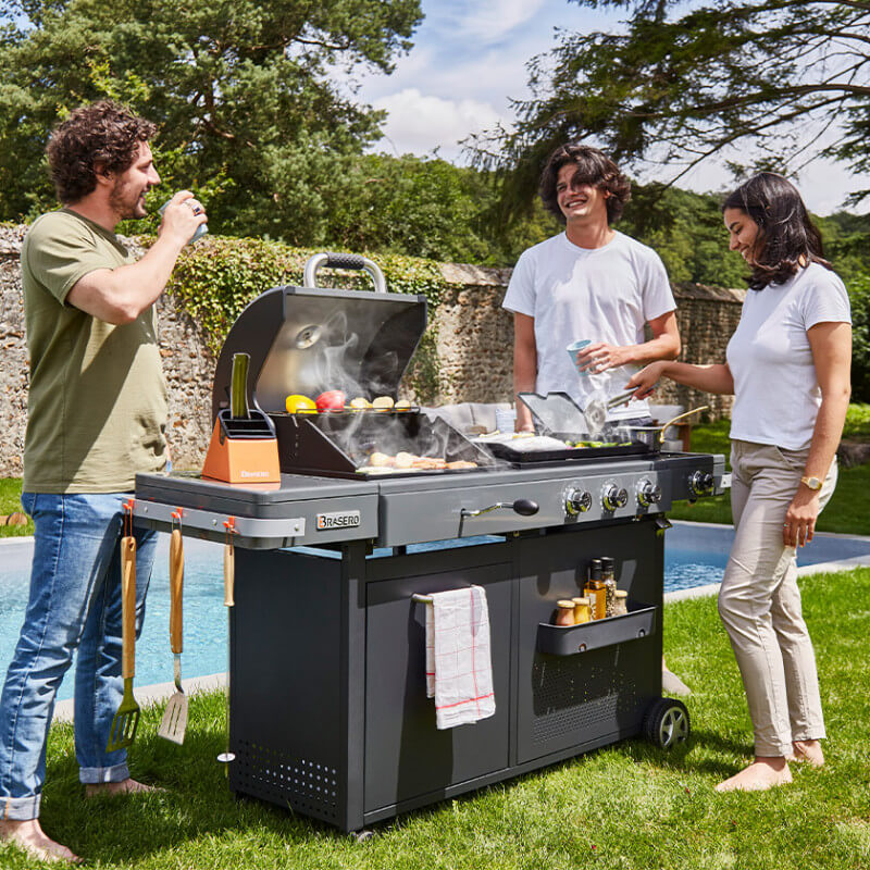 Barbecue Plancha Bi-Energy Gun Metal Brasero