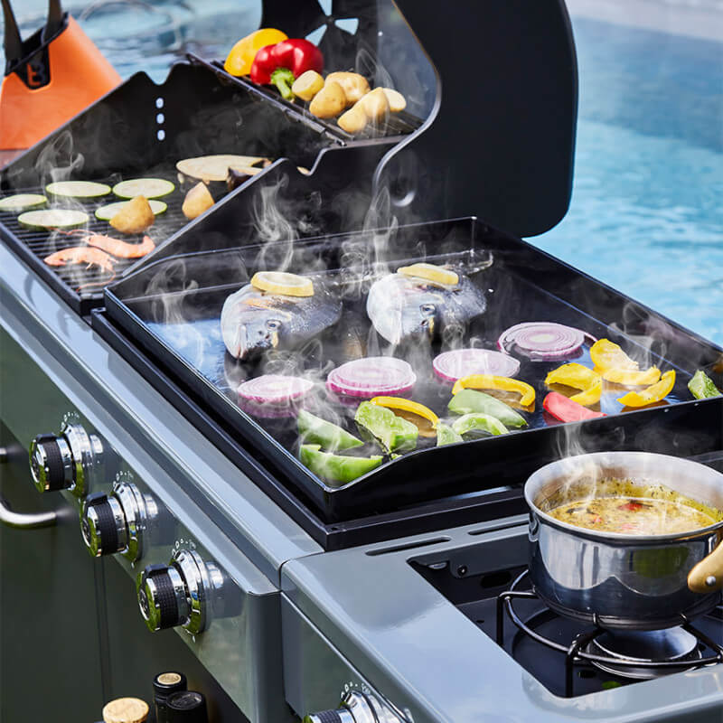 Barbecue Plancha Bi-Energy Gun Metal Brasero