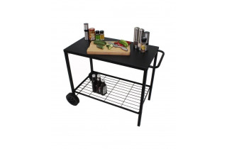 Chariot desserte plancha acier 85cm - Brasero