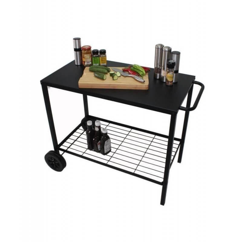 Chariot desserte plancha acier 85cm - Brasero