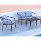 Salon de jardin SET BERMUDAS 4 personnes empilable en aluminium et Dralon-Hevea