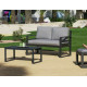 Salon de jardin PIAVE 6 personnes en aluminium et Dralon- Hevea