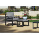 Salon de jardin PIAVE 6 personnes en aluminium et Dralon- Hevea