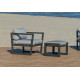 Salon de jardin MONTANA 7 personnes en aluminium et DRALON-Hevea