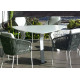 Table triangulaire salon de jardin 6 personnes en aluminium et Krion - Everest - blanche - Hevea