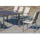 Ensemble table et fauteuils de jardin Palma extensible 8 personnes en aluminium, HPL et DralonLux - Hevea