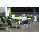 Ensemble table triangulaire et fauteuils de jardin 6 personnes en aluminium et Krion - Everest/tulip - blanc - Hevea
