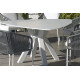 Table triangulaire salon de jardin 6 personnes en aluminium et Krion - Everest - blanche - Hevea