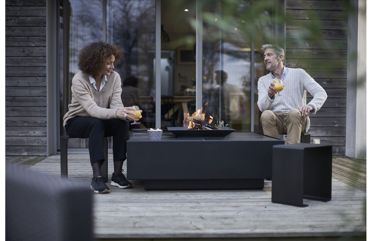 Table basse brasero extérieur Etna 1200 à bois - Cemétal