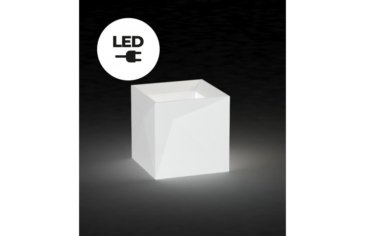 Pot de fleur 40x40x40 FAZ led blanc par Ramon Esteve - Vondom