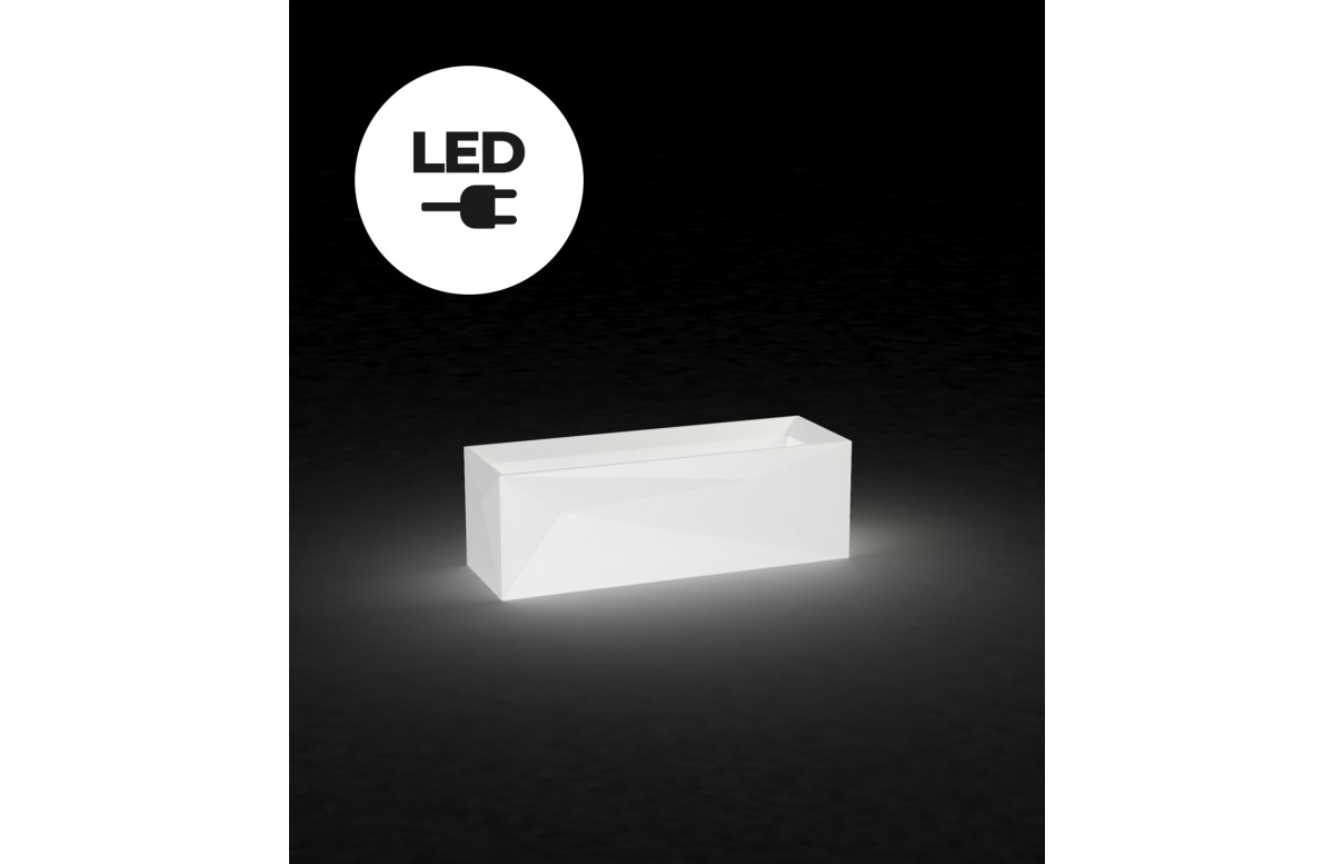 Pot de fleur 40x120x40 FAZ led blanc par Ramon Esteve - Vondom