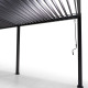 Pergola bioclimatique adossée anthracite en aluminium à lames inclinables 3x5,3 - Ombréa