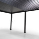 Pergola bioclimatique adossée anthracite en aluminium à lames inclinables 3x5,3 - Ombréa