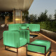 Fauteuil de jardin gonflable YOMI EKO lumineux en aluminium et TPU translucide - Mojow Design