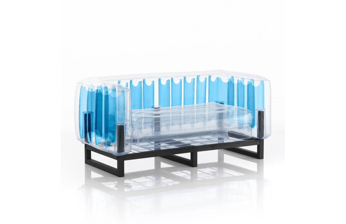 Canapé de jardin gonflable YOMI EKO CRISTAL aluminium et TPU Bi-color - Mojow Design