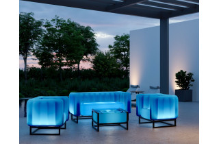 Salon de jardin gonflable avec table basse YOMI EKO lumineux en aluminium et TPU - Mojow Design