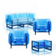 Salon de jardin gonflable avec table basse YOMI EKO bi-color en aluminium et TPU - Mojow Design