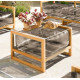 Table basse de jardin gonflable YOKO EKO en bois et TPU - Mojow Design