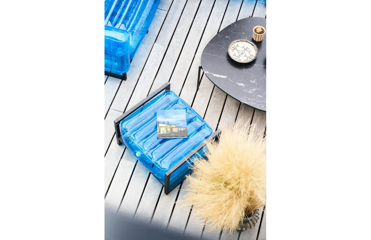Pouf de jardin gonflable YOKO EKO en aluminium et TPU - Mojow Design