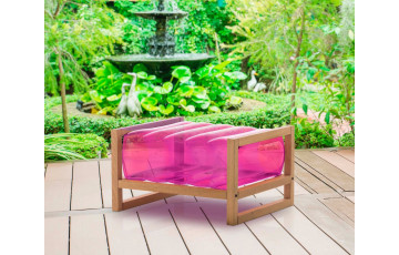 Pouf de jardin gonflable YOKO EKO en bois et TPU - Mojow Design