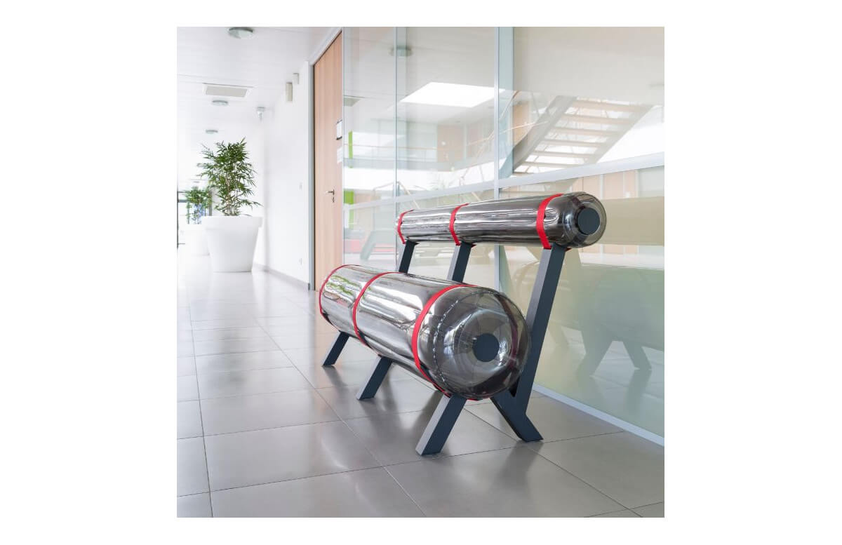 Banc de jardin gonflable ZIBA 3 personnes en aluminium et PVC - Mojow Design