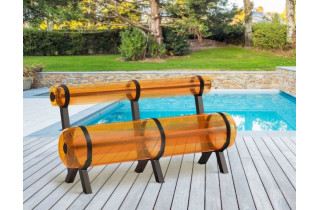 Banc de jardin gonflable ZIBA 3 personnes en aluminium et PVC - Mojow Design