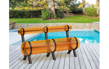 Banc de jardin gonflable ZIBA 3 personnes en aluminium et PVC - Mojow Design