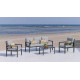 Salon de jardin bas Mandalay 5 personnes en aluminium et dralon - Hevea