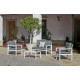 Salon de jardin bas Mandalay 4 personnes en aluminium et dralon - Hevea