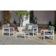 Salon de jardin bas Mandalay 4 personnes en aluminium et dralon - Hevea