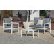 Salon de jardin bas Mandalay 4 personnes en aluminium et dralon - Hevea