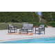 Salon de jardin bas Mandalay 4 personnes en aluminium et dralon - Hevea