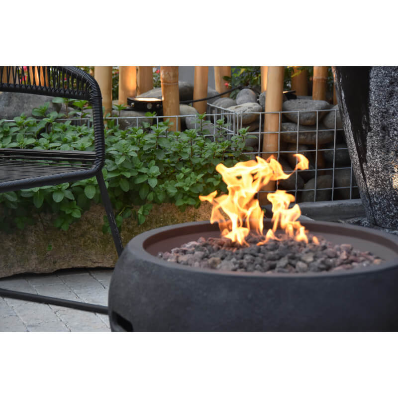 Peaktop - Braséro à gaz cheminée d'extérieur foyer carré rétro motif bois  avec raccord housse de protection et roches de lave Peaktop HF11501AA-EU -  Barbecues gaz - Rue du Commerce
