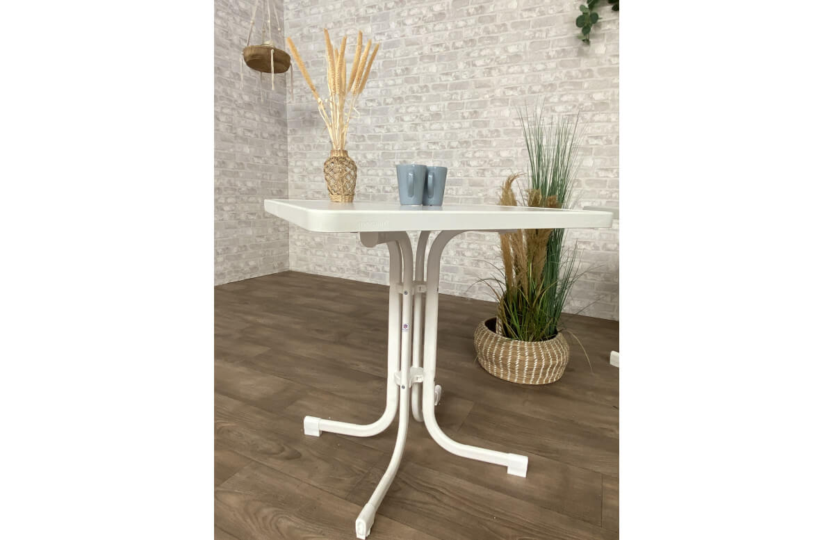 Table de jardin carrée pliante 2 personnes pieds Tulipe plateau Mecalit-pro - Sieger