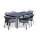 Ensemble table et chaises de jardin en aluminium et céramique CAMARGUE 6 personnes PARIS GARDEN Gris Anthracite