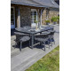 Ensemble table et chaises de jardin en aluminium et céramique CAMARGUE 6 personnes PARIS GARDEN Gris Anthracite