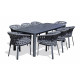 Ensemble table et chaises de jardin en aluminium et céramique CAMARGUE 8 personnes PARIS GARDEN Gris Anthracite