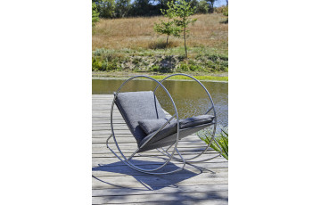 Rocking Chair balancier CAPRERA en textilène et inox DCB GARDEN Gris