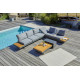 Salon de jardin d'angle modulable VANUATU en aluminium et acacia 6 places DCB GARDEN Gris Anthracite