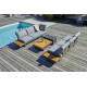 Salon de jardin d'angle modulable VANUATU en aluminium et acacia 6 places DCB GARDEN Gris Anthracite